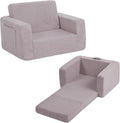 Tiita Kids Sofa, 2-in-1 Todder Couch, Convertible Children Couch to Lounger, Flip Out Kids Sofa Chair, Toddler Armrest Chair Bed, Folding Kids Play Sofa for Girl or Boy (Grey)