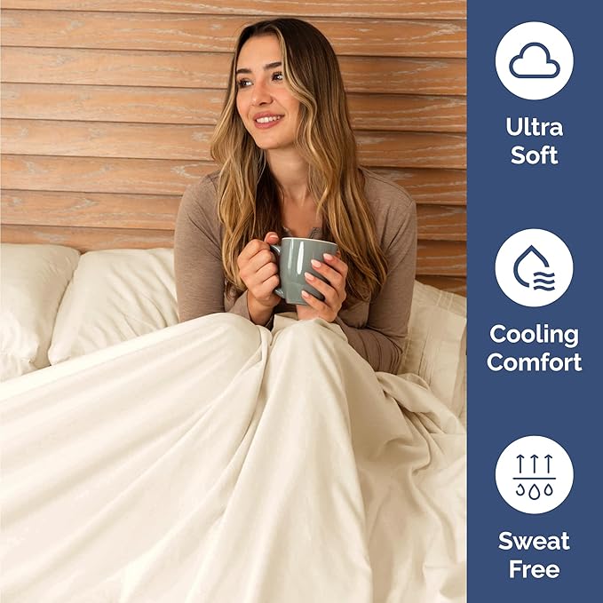 Twin Size 3 Piece Sheet Set - Comfy Breathable & Cooling Bed Sheets Set - Hotel Luxury Bedding for Women, Men, Kids, Teens, Boys & Girls - Deep Pockets, Ultra-Soft, Wrinkle Free - Oeko-Tex - Off White