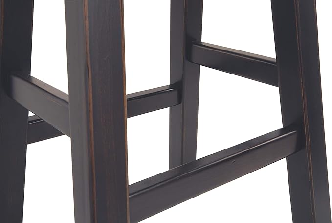 Signature Design by Ashley Glosco Farmhouse 25.5" Counter Height Saddle Barstool, Set of 2, Two-Tone Brown