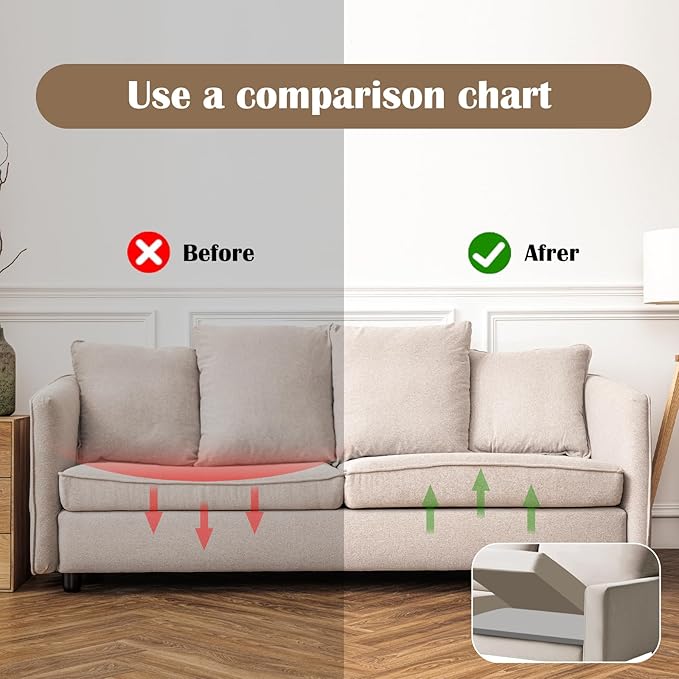 2 Pcs Couch Cushion Support for Sagging Cushion 20" x 20" 40D High Density Cushion Support Board Replacement Gray Sofa Cushion Support