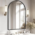 28" x 36" Black Arched Mirror, Large Arch Bathroom Wall Mirror, Metal Frame Arched Top Bathroom Vanity Mirror for Living Room, Bedroom, Entryway, Tempered Glass, Shatter Proof
