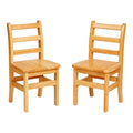 ECR4Kids Three Rung Ladderback Chair, 14in Seat Height, Classroom Seating, Honey, 2-Pack