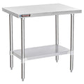 DuraSteel 24x36 Stainless Steel Work Table - NSF Commercial Prep Metal Table - Outdoor Pizza Oven Stand w/Under Shelf - Kitchen Island Laundry Utility Garage Microwave Stand Large Rolling Storage Cart