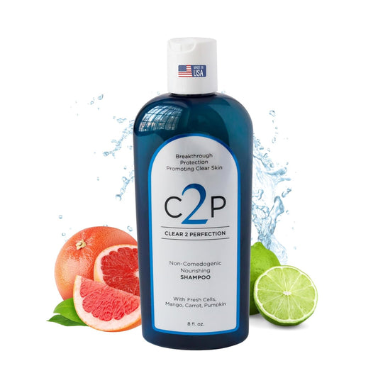 Non-Comedogenic Clear 2 Perfection Shampoo - Sulfate & Paraben-Free for Clear, Healthy Skin & Hair - Esthetician Formulated