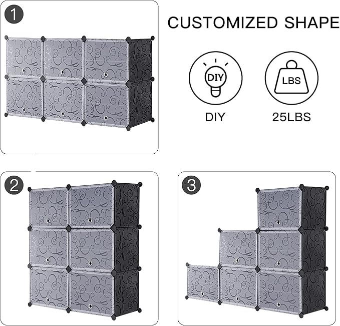 Shoe organizer Cabinet,24 Pair shoe rack organizer closet, DIY Narrow Standing Stackable Space Saver Shoe Cabinet with Doors