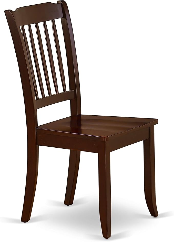 East West Furniture HBDA5-MAH-W 5 Piece Dining Set Includes a Round Dining Table with Pedestal and 4 Kitchen Chairs, 42x42 Inch, Mahogany