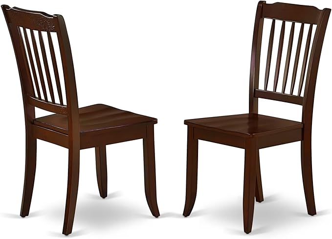 East West Furniture DODA7-MAH-W 7 Piece Kitchen Table & Chairs Set Consist of a Rectangle Dining Room Table with Butterfly Leaf and 6 Solid Wood Seat Chairs, 42x78 Inch, Mahogany