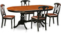 East West Furniture PLKE5-BCH-LC 5 Piece Dining Room Furniture Set Includes an Oval Kitchen Table with Butterfly Leaf and 4 Faux Leather Upholstered Dining Chairs, 42x78 Inch, Black & Cherry