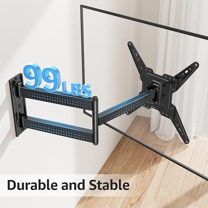 MOUNTUP Long Arm TV Wall Mount for Most 32-65 Inch TVs, Corner TV Mount Full Motion with 31.3” Long Extension, Swivel & Tilt Articulating Bracket, MAX VESA 400x400mm, Holds up to 99 lbs MU0075