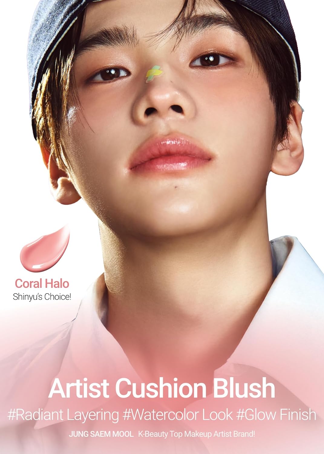 JUNGSAEMMOOL Artist Cushion Blush (Coral Halo) | Easy to Blend, Lightweight, Hydrating Korean Makeup Cushion Blush for Dewy & Glowing Cheeks