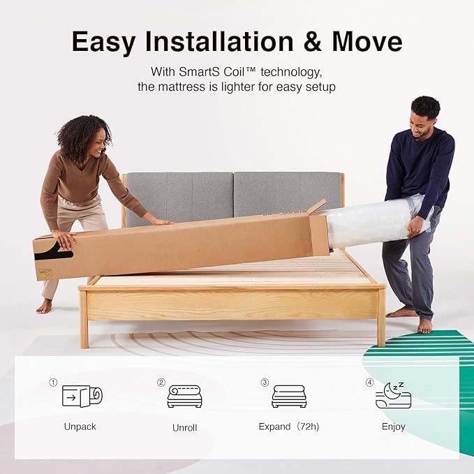Novilla Twin Mattress, 6 Inch Twin Size Mattresses in a Box with Smarts™ Coil for Pressure Relief, Medium Firm Foam and Spring Hybrid Colchones with CertiPUR-US Certified for Kids