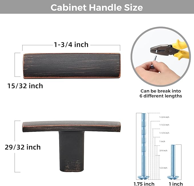 25 Pack Cabinet Handles Single Hole - Curved Cabinet Knobs Oil Rubbed Bronze Drawer Pulls for Kitchen Cupboard Solid Pulls for Dresser Drawer Arch Hardware