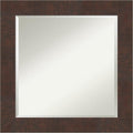 Amanti Art Brown Bathroom Mirror for Over Sink, 25x25 Wildwood Brown Square Vanity Mirror, Medium Rustic Farmhouse Frame, Hangs Horizonally and Vertically, Bathroom Wall Decor, Beveled Edge