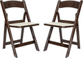 Flash Furniture Hercules Folding Resin– 2 Pack 800LB Weight Capacity Event Chair, Set of 2, Dark Brown