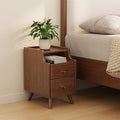 Wood Nightstand, Walnut Nightstand with 2 Drawers, Bedside Table for Bedroom