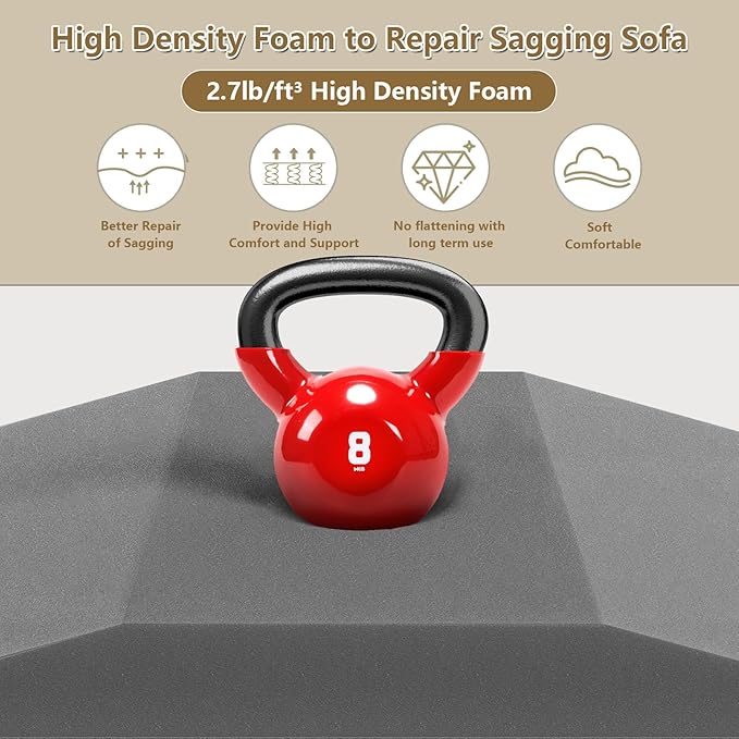 2 Pcs Couch Cushion Support for Sagging Seat High Density Trapezoidal Couch Supports for Sagging Cushions Grey Sofa Cushion Support Under Couch Cushion Support Fixes The Sag Problem