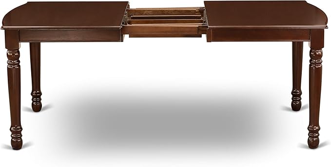 East West Furniture DOCE7-MAH-10 7 Piece Dinette Set Consist of a Rectangle Dining Room Table with Butterfly Leaf and 6 Dahlia Linen Fabric Parsons Dining Chairs, 42x78 Inch, Mahogany
