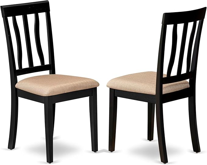 East West Furniture QUAN9-BCH-C 9 Piece Kitchen Table Set Includes a Rectangle Dining Table with Butterfly Leaf and 8 Linen Fabric Dining Room Chairs, 40x78 Inch, Black & Cherry