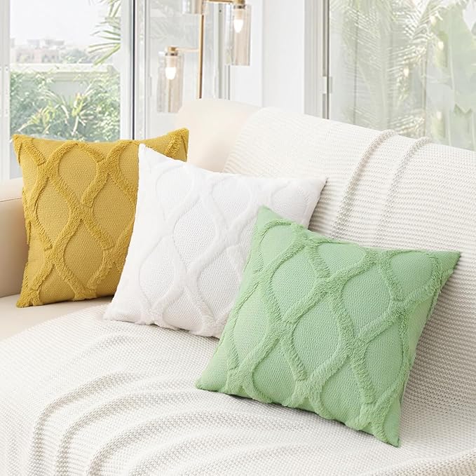 decorUhome Throw Pillow Covers 12x20 Inch Set of 2, Soft Plush Faux Fur Wool Lumbar Sage Green Couch Pillow Covers, Decorative Neutral Pillow Cases for Bed Sofa Living Room Home Decor