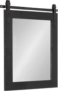 Kate and Laurel Cates Farmhouse Wood Framed Wall Mirror, 22 x 30, Black, Barn Door-Inspired Rustic Mirrors for Wall
