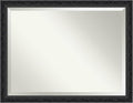 Amanti Art Bathroom Mirror for Over Sink, 35x45 Filigree Gloss Black Rectangle Vanity Mirror, X-Large Traditional Frame, Hangs Horizonally and Vertically, Bathroom Wall Decor, Beveled Edge