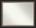 Amanti Art Black Bathroom Mirror for Over Sink, 36x46 Thomas Black Bronze Rectangle Vanity Mirror, X-Large Traditional Frame, Hangs Horizonally and Vertically, Bathroom Wall Decor, Beveled Edge