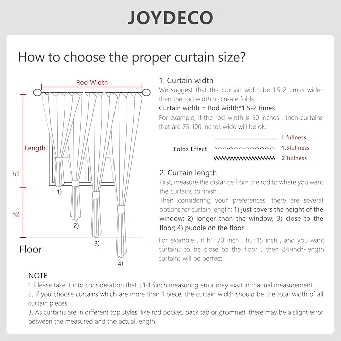 Joydeco 100% Blackout Curtains for Bedroom - Natural Linen Curtains 37" W x 72" L, Thermal Insulated 2 Panels White Light Blocking Drapes, Rod Pocket & Back Tabs, Darkening Privacy for Living Room