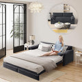 66" Queen Size Pull Out Couch Bed Convertible Sleeper Loveseat Sofa Velvet Futon Sofá Bed Oversized 3 in 1 Pullout Sofa&Couch for Side Storage and Soft Armrest for Living Room, Office, Apartment, RV
