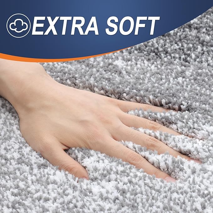 OLANLY Bathroom Rugs Mat 36x24, Extra Soft Absorbent Microfiber Bath Rugs, Rubber Backing, Quick Dry, Machine Washable Bath Mats for Bathroom Floor, Tub and Shower, Home Decor Accessories, Grey