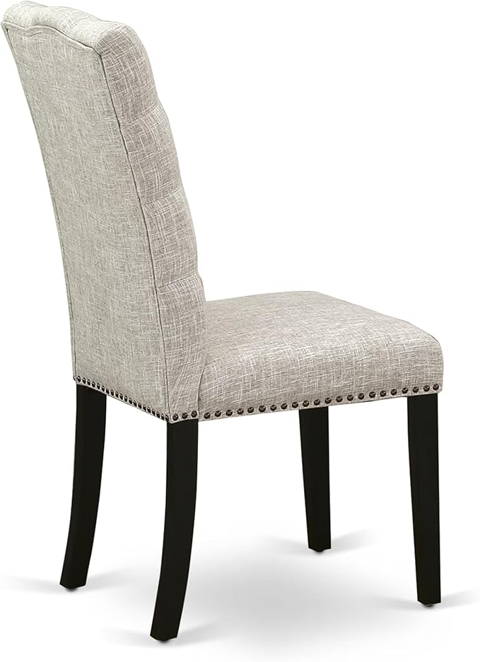 East West Furniture V627EL635-5 5 Piece Dining Table Set for 4 Includes a Rectangle Kitchen Table with V-Legs and 4 Doeskin Linen Fabric Parson Dining Chairs, 40x72 Inch, Multi-Color