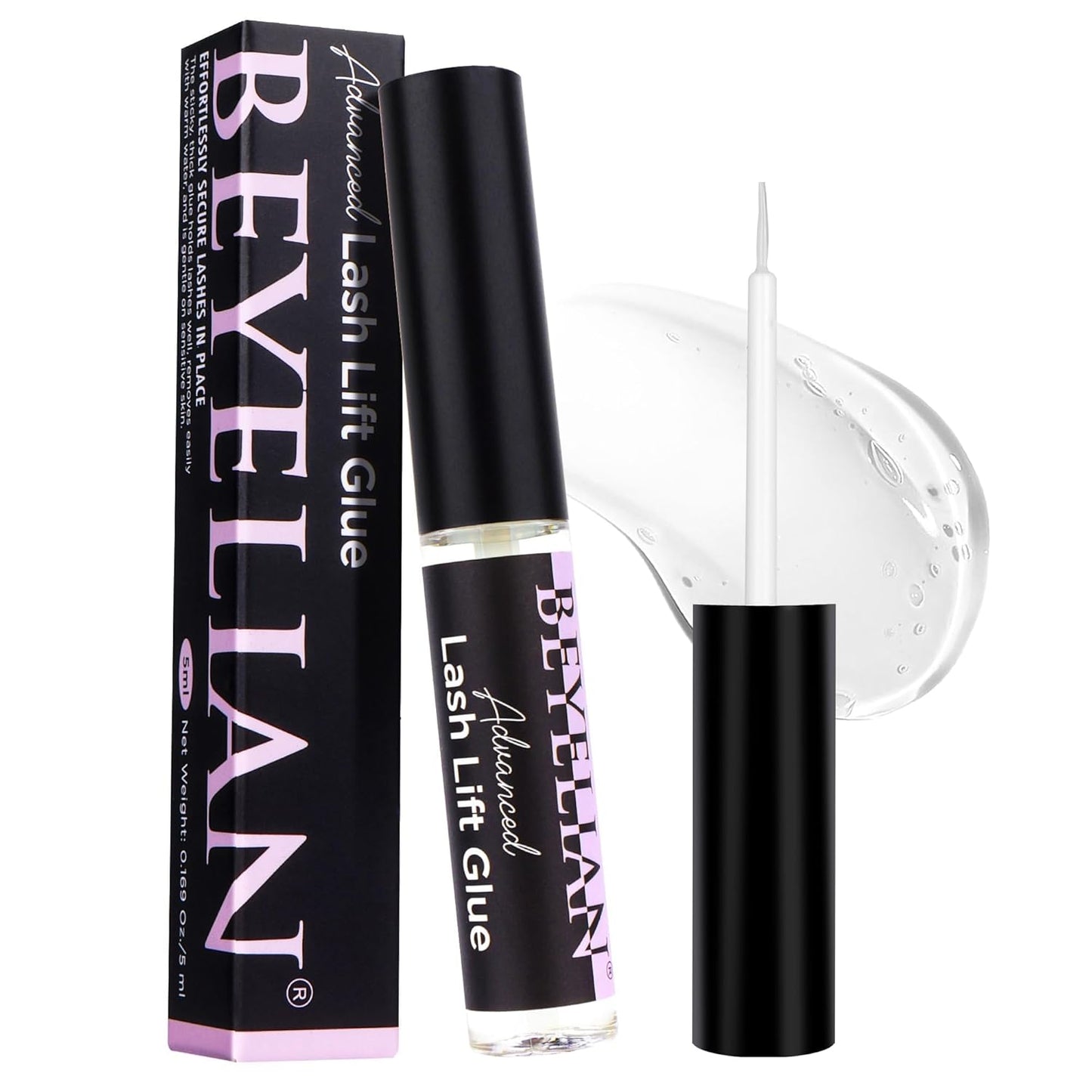 BEYELIAN Lash Lift Glue, Lash Lift Adhesive,Lash Perm Glue Strong Sticky Eyelash Dissolves Quickly in Water, No Irritation and Odorless,5ML