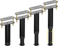 4 Pcs Adjustable Height Bed Support Legs 7.08-12.6 inch with Locking Ring, Bed Frame Center Support Legs for Bed Frame/Bed Center Slat/Furniture, Bed Replacement Legs Bed Slats Support Legs
