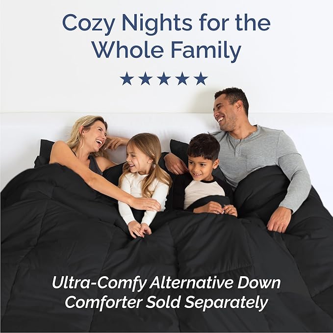 Queen Size 4 Piece Sheet Set - Comfy Breathable & Cooling Bed Sheets Set - Hotel Luxury Bedding for Women, Men, Kids, Teens, Boys & Girls - Deep Pockets, Ultra-Soft, Wrinkle Free - Oeko-Tex - Black