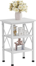 VECELO Modern Nightstands X-Design Side End Table Night Stand with Storage Shelf for Bedroom,Living Room,