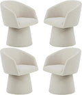 Swivel Dining Chairs Modern Accent Armchair Side Deskchair for Diningroom Vanity Bedroom Livingroom Reading Room,Linen,4 Box