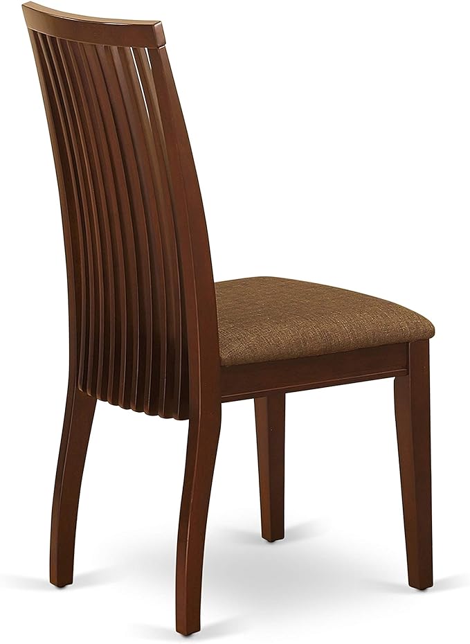 East West Furniture DOIP5-MAH-C 5 Piece Dining Table Set for 4 Includes a Rectangle Kitchen Table with Butterfly Leaf and 4 Linen Fabric Dining Room Chairs, 42x78 Inch, Mahogany
