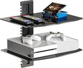WALI Floating Entertainment Center Shelves, Holds Up to 17.6lbs, TV Shelf with Strengthened Tempered Glasses for DVD Players, Cable Boxes, Games Consoles, TV Accessories (CS202B), 2 Shelf, Black