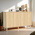 59.4" Sideboard Buffet Cabinet with Storage, Kitchen Buffet Storage Cabinet with Doors & Shelves, Modern Sideboard for Living Room, Kitchen, Hallway, Light Walnut