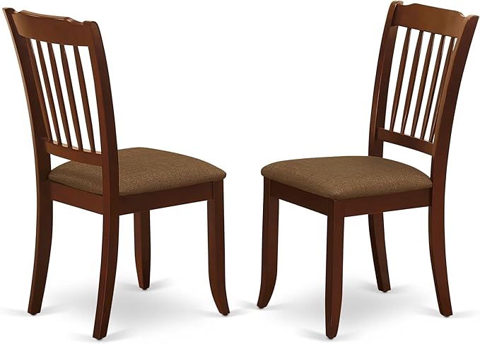 East West Furniture MZDA5-MAH-C 5 Piece Kitchen Table Set for 4 Includes a Rectangle Dining Table with Dropleaf and 4 Linen Fabric Dining Room Chairs, 36x54 Inch, Mahogany