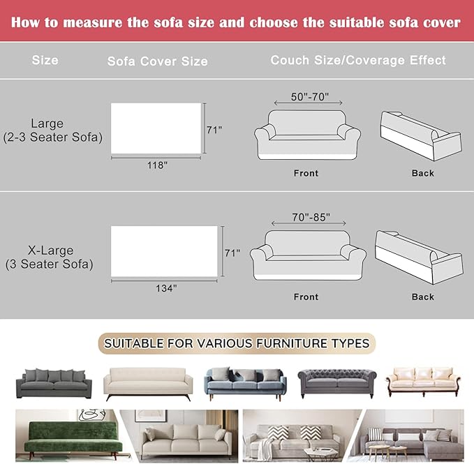 VM VOUGEMARKET Grey Couch Cover 1-Piece Universal Thick Faux Rabbit Fur Sofa Throw Cover Warm Soft Smooth Loveseat Cover Furniture Cover,Fluffy Plush Throw Blanket- Grey,71" x 118"