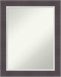 Amanti Art Brown Bathroom Mirror for Over Sink, 30x24 Ellie Brown Silver Rectangle Vanity Mirror, Medium Modern Frame, Hangs Horizonally and Vertically, Bathroom Wall Decor, Non-Beveled Edge