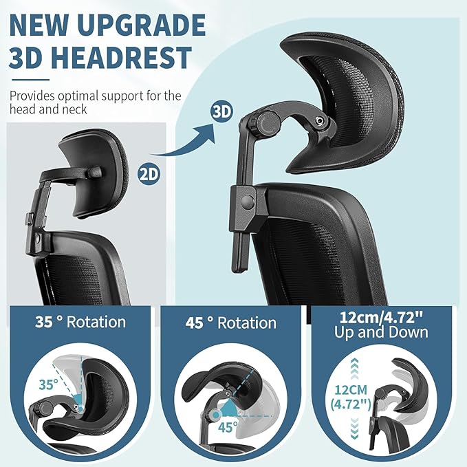 FelixKing Ergonomic Office Chair, Headrest Desk Chair with Adjustable Lumbar Support, Home Office Swivel Task Chair with High Back and Armrest, Adjustable Height Gaming Chair(Black),Pack of 10