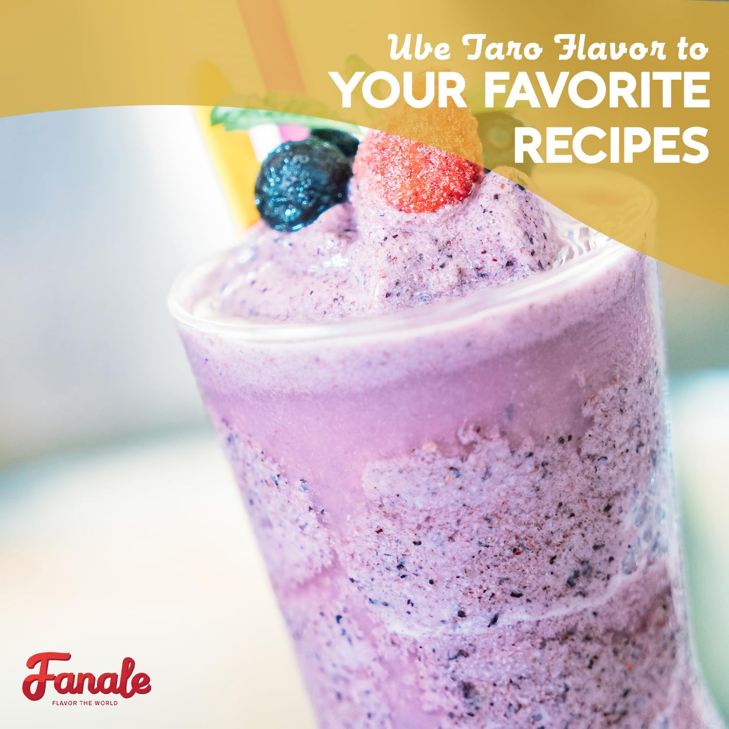 Fanale Premium Ube Taro Bubble Tea Flavoring Powder | Purple Sweet Potato Powder | Perfect for Baking, Smoothies, Desserts and Drinks | Instant Flavoring Powder for Boba Milk Tea | PWD010-B-USA