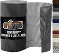 GORILLA GRIP powerGRIP Drawer Shelf and Cabinet Liner, Thick Strong Hold, Non-Adhesive Liners Protect Kitchen Cabinets and Cupboard, Bathroom Drawers, Easy Install, Breathable Mat, 12" x20', Charcoal