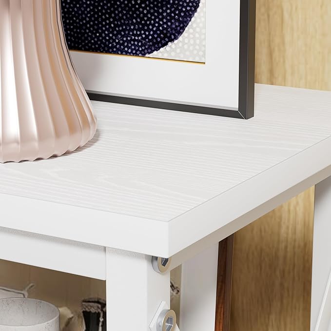 VECELO Modern Nightstands X-Design Side End Table Night Stand with Storage Shelf for Bedroom,Living Room,