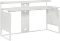 OSP Home Furnishings Ace Contemporary Modern Home Office Desk with Shelf, Rectangular with White Finish