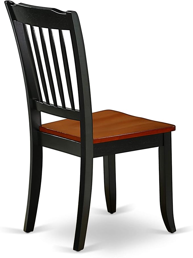 East West Furniture MZDA3-BCH-W 3 Piece Dinette Set for Small Spaces Contains a Rectangle Dining Table with Dropleaf and 2 Kitchen Dining Chairs, 36x54 Inch, Black & Cherry