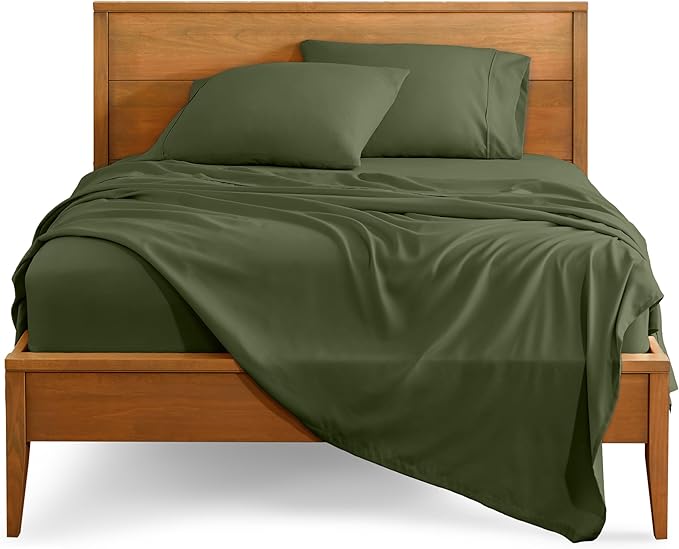 Bare Home Twin XL Sheet Set - College Dorm Size - Luxury 1800 Ultra-Soft Microfiber Twin Extra Long Bed Sheets - Deep Pockets - Easy Fit - Extra Soft - 3 Piece Set - Bed Sheets (Twin XL, Cypress)