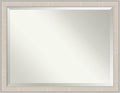 Amanti Art White Bathroom Mirror for Over Sink, 35x45 Cottage White Silver Rectangle Vanity Mirror, X-Large Coastal Wood Frame, Hangs Horizonally and Vertically, Bathroom Wall Decor, Beveled Edge