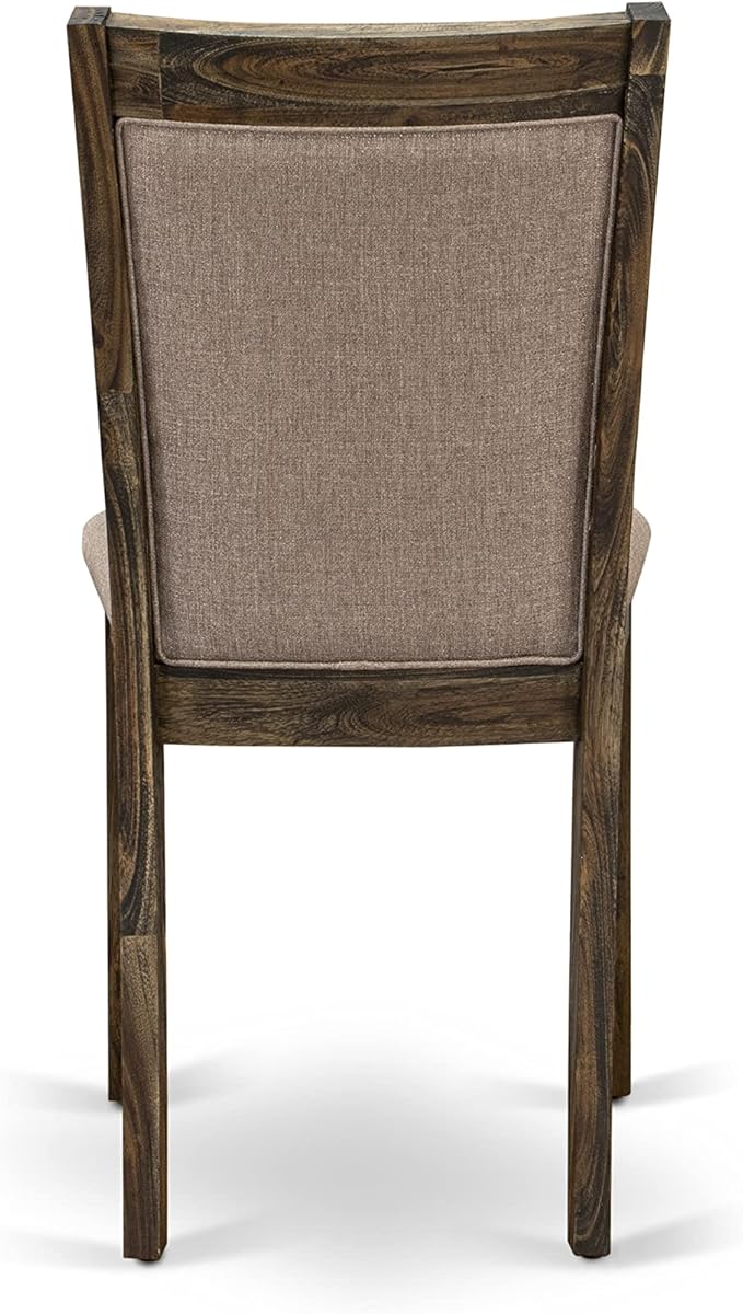 East West Furniture X727MZ716-9 9 Piece Dining Room Table Set Includes a Rectangle Dining Table with X-Legs and 8 Dark Khaki Linen Fabric Upholstered Chairs, 40x72 Inch, Multi-Color